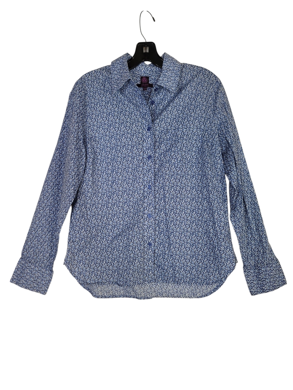 Liberty Art fabrics abstract watercolor print Blue Button-Down Shirt